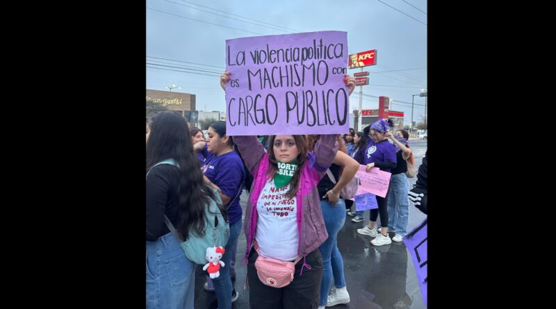 Denuncia Greta Barra agresiones en marcha del 8M en García