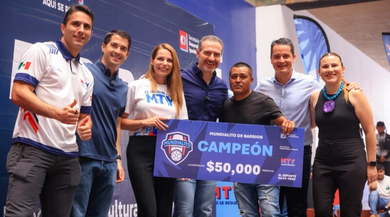 Premian a campeones del Mundialito de Barrios Monterrey y Regio Play