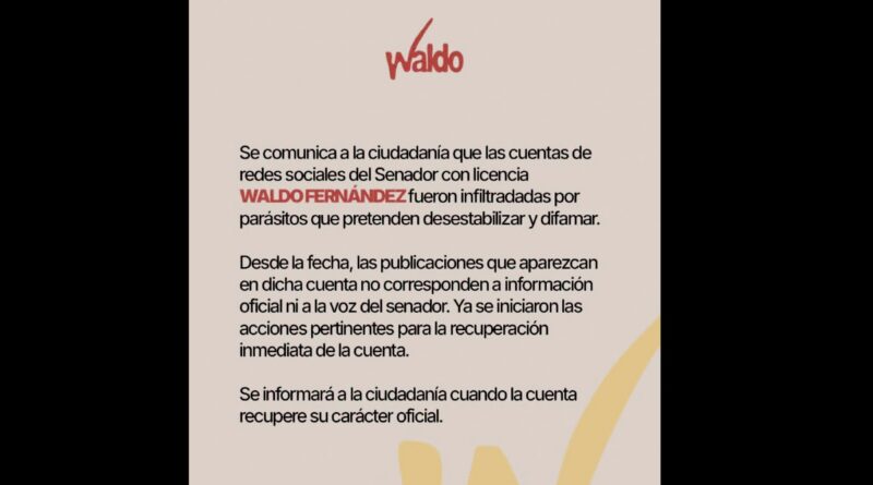 Se “infiltran” a redes sociales de Waldo Fernández